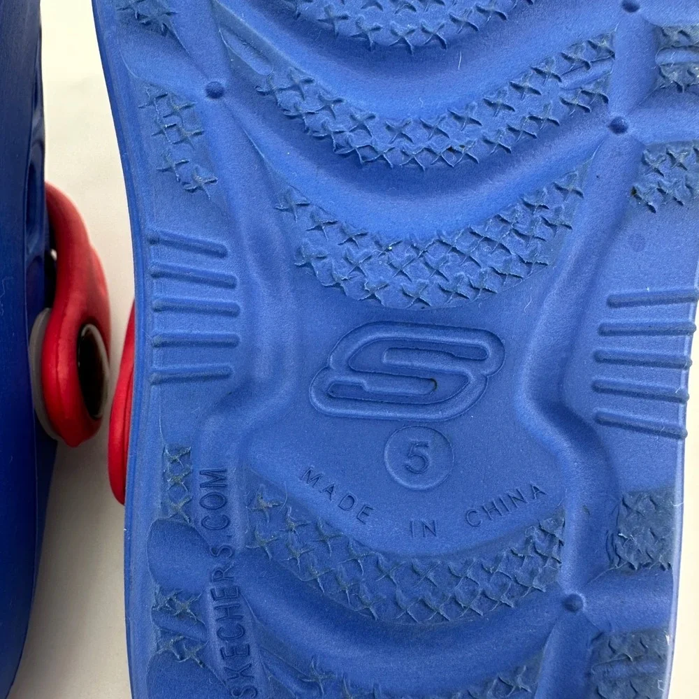Skechers Foamies Swifters Blue/Red Toddler Size 5 Clogs Good Preowned Condition